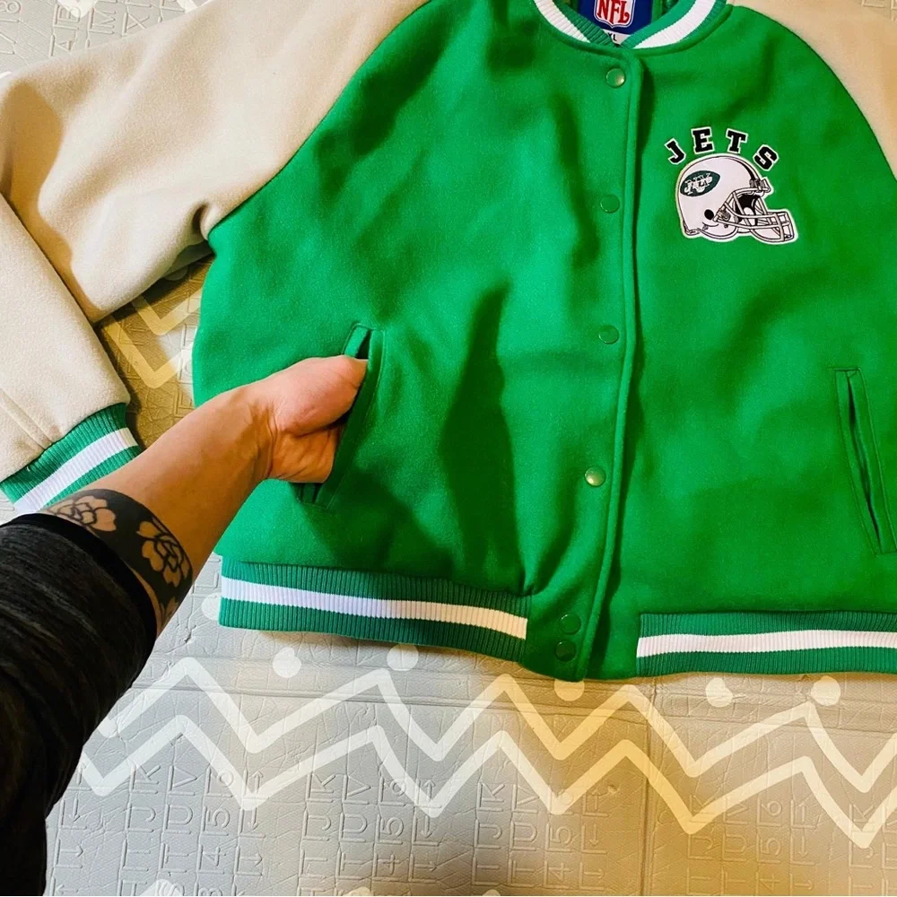 Vintage retro New York ny jets football bomber varsity jacket